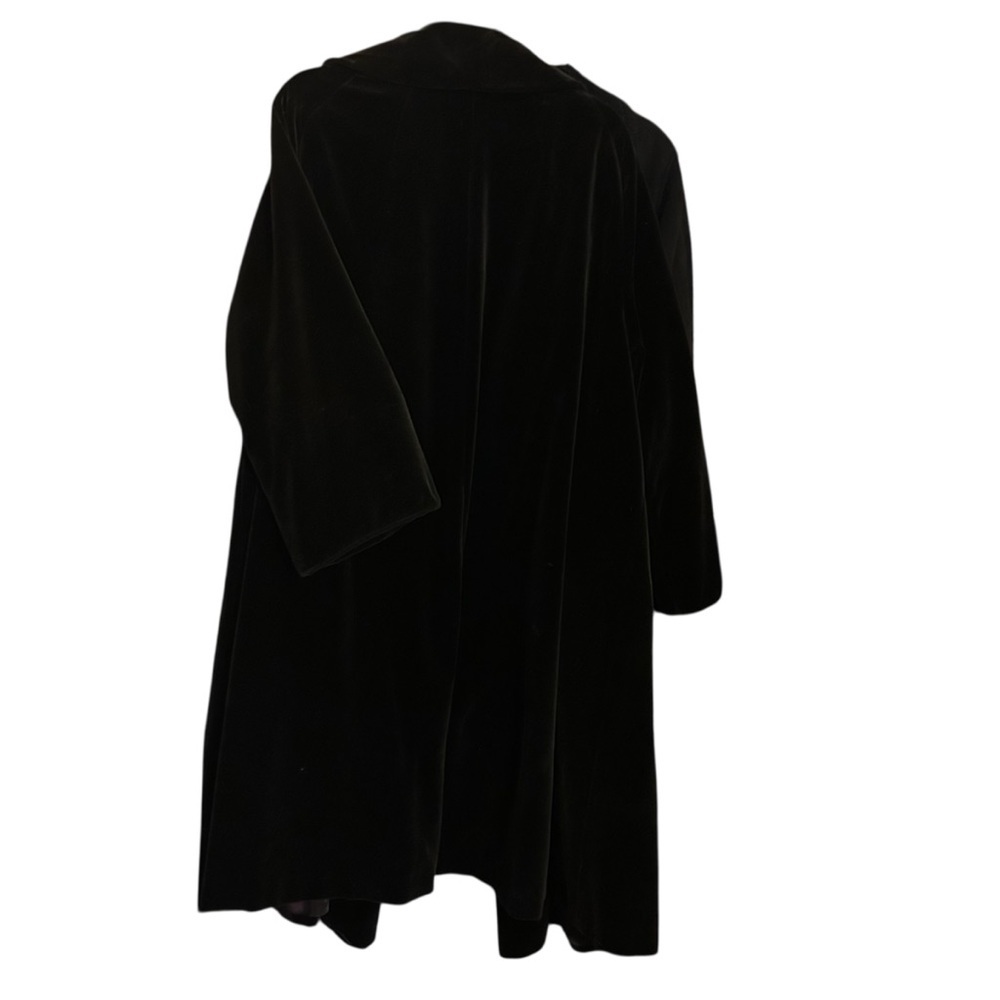 Vintage Elegant Black Women's Surrey Classics Velvet Long 50’s Coat - Picture 4 of 7